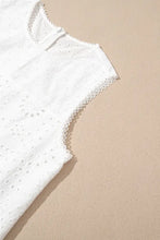 Floral Eyelet Embroidered Sleeveless Shift Dress Woman Dress