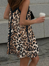 Leopard Print V-neck Cami Swing Dress Woman Casual Dress