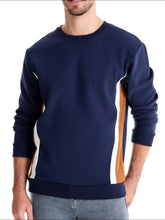 Men's Side Striped Contrast Round Neck Sweatshirt Mens Tops