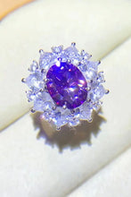 3 Carat Moissanite Platinum-Plated Ring Purple Rings