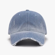 Distressed Washed Adjustable Baseball Cap Dusty Blue One Size Hats