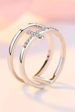 925 Sterling Silver Inland Zircon Cross Ring Rings