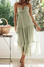 Tiered Halter Neck Cami Dress Sage Woman Dress