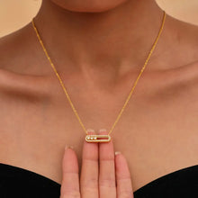 Moving Crystal Bar Necklace and Ring Jewelry Set Fashion Jewelry
