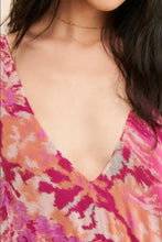 Frill Printed V-Neck Midi Dress Casual Dresses