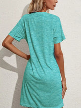 Pocketed Round Neck Short Sleeve Mini Tee Dress Casual Dresses