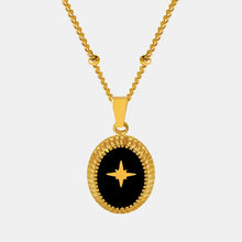 Gold-Plated Titanium Steel Oval Shape Pendant Necklace Necklaces