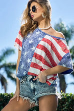 BiBi American Flag Theme Short Sleeve T-Shirt Woman T Shirts