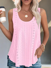 Eyelet Scoop Neck Tank Tanks & Camis