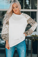 Leopard Round Neck Dropped Shoulder T-Shirt Woman T Shirts