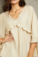 Ruffled V-Neck Half Sleeve Blouse Woman Blouses