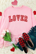 LOVER Round Neck Dropped Shoulder Sweatshirt Woman Sweatshirts