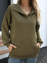 Half Snap Long Sleeve Sweatshirt Woman Sweatshirts