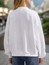 Textured Zip Up Dropped Shoulder Jacket Woman Outerwear