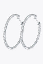 Adored Inlaid Moissanite 925 Sterling Silver Hoop Earrings Earrings