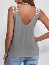 Full Size Lace Detail V-Neck Tank Tanks & Camis