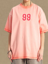 Men's Number Round Neck Half Sleeve T-Shirt Mens Tops