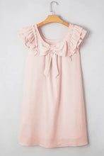 Ruffle Sleeve Bow Back Mini Dress Woman Casual Dress