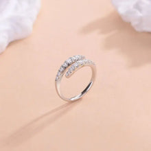 925 Sterling Silver Moissanite Bypass Ring Rings