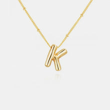 Gold-Plated Bubble Initial Necklace Style K One Size Necklaces