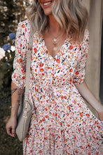 Boho Half Sleeve Floral V Neck Maxi Dress Woman Maxi Dress