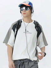 Men's Contrast Round Neck Half Sleeve T-Shirt Gray Mens Tops