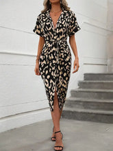 Short Sleeve Tie Waist Dress Casual Dresses