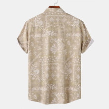 Men's Printed Short Sleeve Button-Up Shirt Mens Tops
