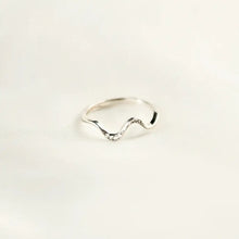 925 Sterling Silver Inlaid Zircon Wave Shape Ring Rings