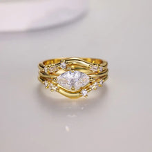 1 Carat Moissanite 925 Sterling Silver 3pcs Ring Set Gold Fine Jewelry
