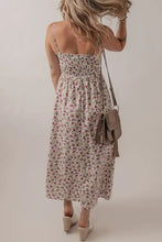 Multicolour Bohemian Ditsy Floral Smocked Fit Flare Sundress Woman Casual Dress