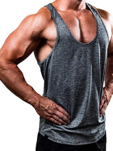 Men's Plus Size Round Neck Racerback Tank Dark Gray Mens Tops