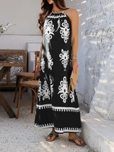 Devine Grecian Neck Printed Maxi Dress Maxi Dresses