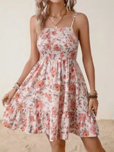 Smocked Floral Square Neck Cami Dress Floral Casual Dresses