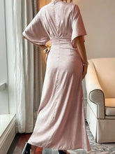 Devine Slit Animal Print V-Neck Half Sleeve Dress Woman Maxi Dress