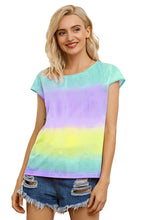 Ivy Lane Tie Dye Round Neck Short Sleeve Tee Woman T Shirts