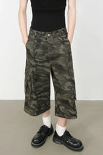 Men's Camouflage Denim Cargo Shorts Denim Shorts