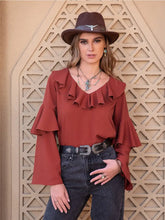 Statement Collar Long Sleeve Blouse Woman Blouses