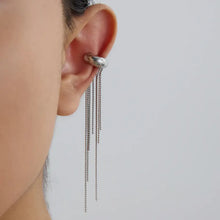 Dual-Tone Tassel Chain Drop Ear Cuff Earrings Fashion Jewelry