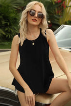 Shiny Summer Memories Round Neck Tank Black Tanks & Camis