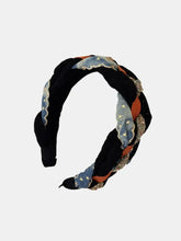 Denim Braided Wide Headband Black One Size Hair Jewelry