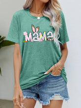 Easter MAMA Graphic Round Neck T-Shirt Gum Leaf Woman T Shirts