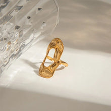 18K Gold-Plated Sculptural Statement Ring Fashion Jewelry