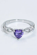 Crystal Heart 925 Sterling Silver Ring Rings