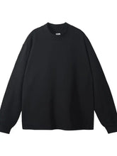 Men's Round Neck Long Sleeve T-Shirt Black Mens Tops