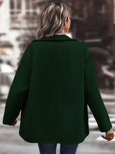 Pocketed Collared Neck Button Up Jacket Woman Outerwear