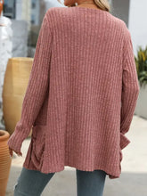 Mandy Open Front Long Sleeve Ribbed Cardigan Woman Outerwear