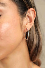 Adored Inlaid Moissanite 925 Sterling Silver Hoop Earrings Earrings