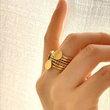 18K Gold-Plated Stainless Steel Wide Band Ring Rings