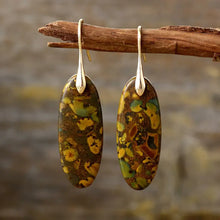 Natural Stone Copper Dangle Earrings Gold One Size Earrings